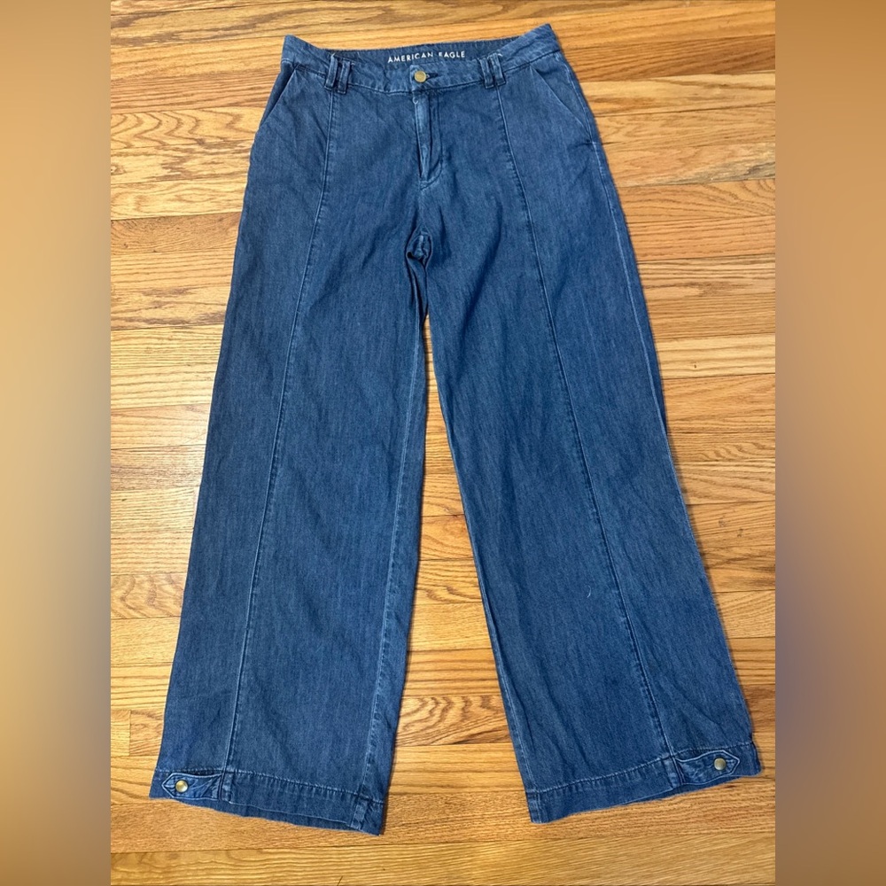 Classic American Eagle Women’s Convertible Trouser Jeans Wide Leg Size 8